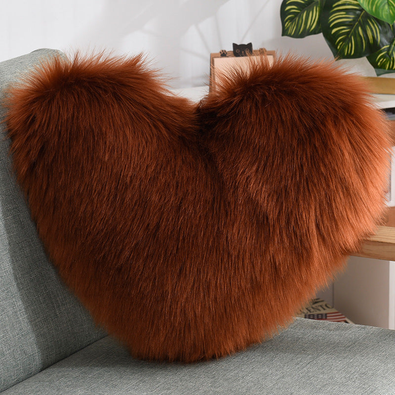 Image Coussin Coeur Brun
